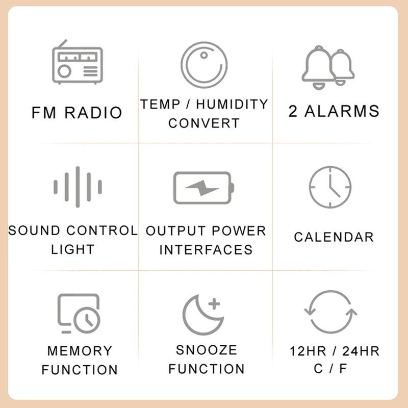 Radio Réveil FM LED