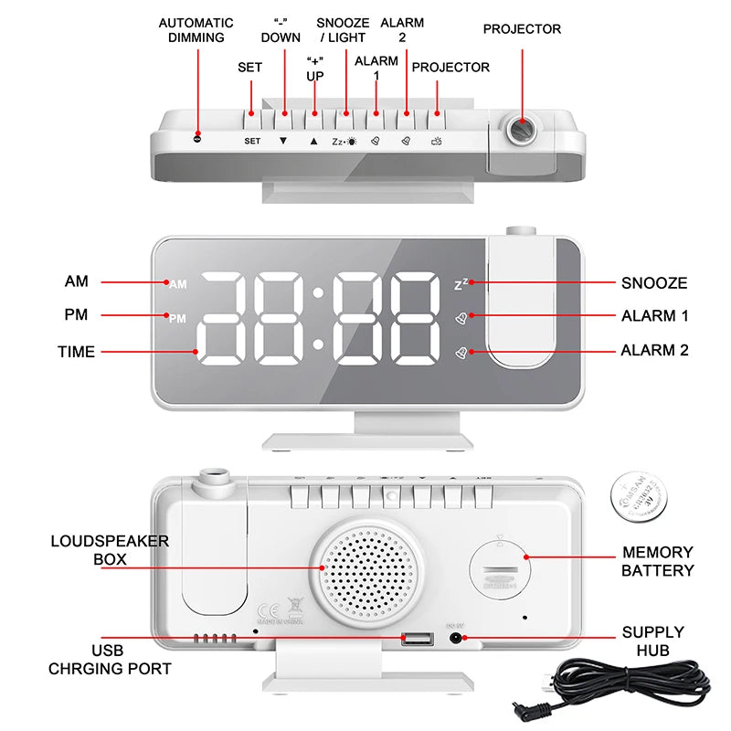 Réveil Double Alarme LED