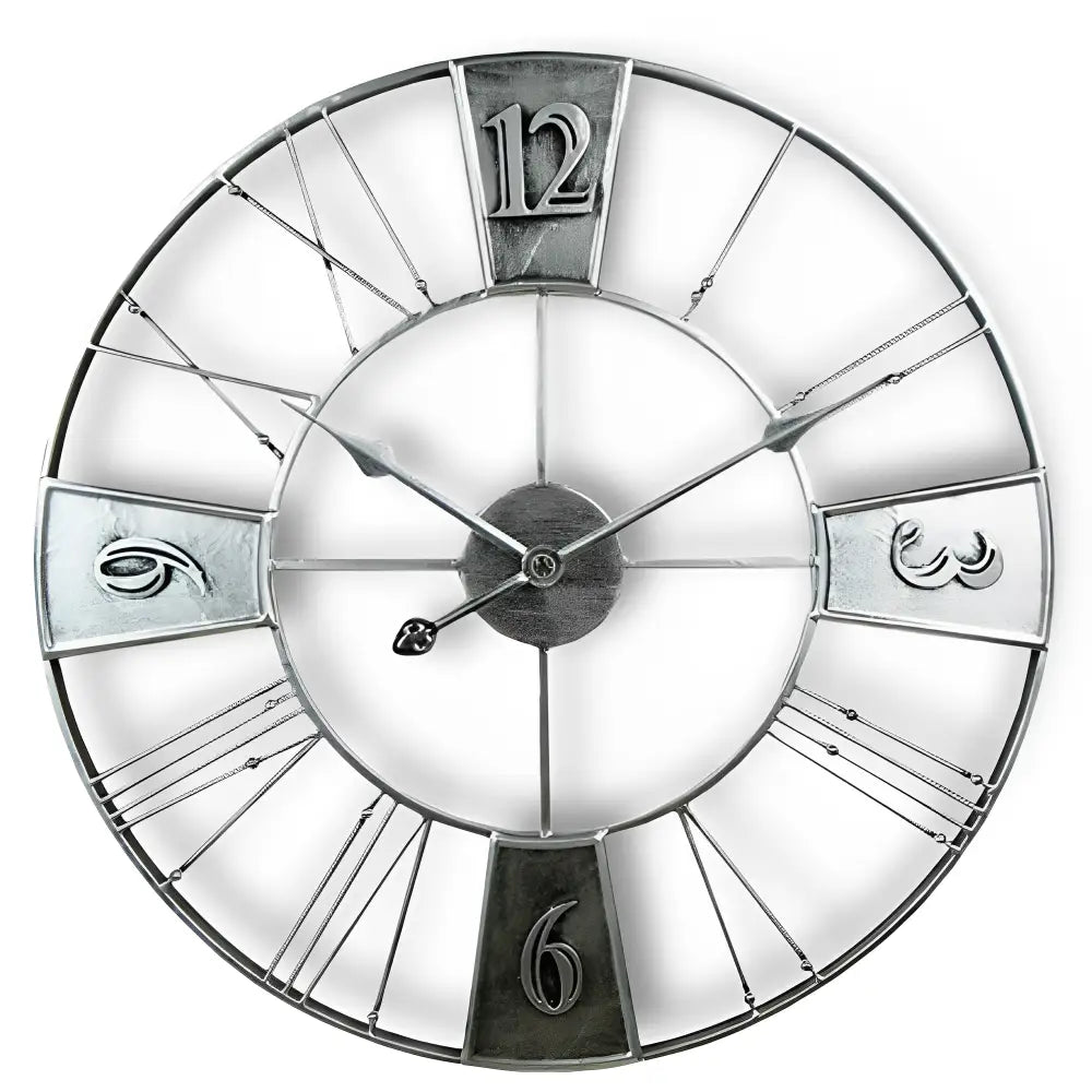 Horloge Murale Métal 60 cm - Horloges murales - Argent Rétro