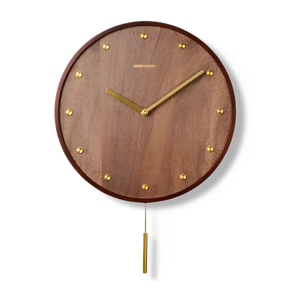 Pendule en Bois - Horloges murales - Couleur Bois balancier droit