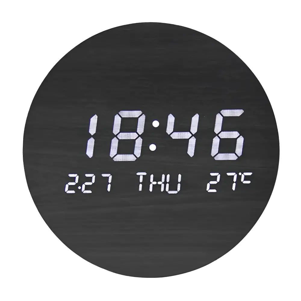 Horloge Murale LED en Bois Massif - Horloges murales - A-Black